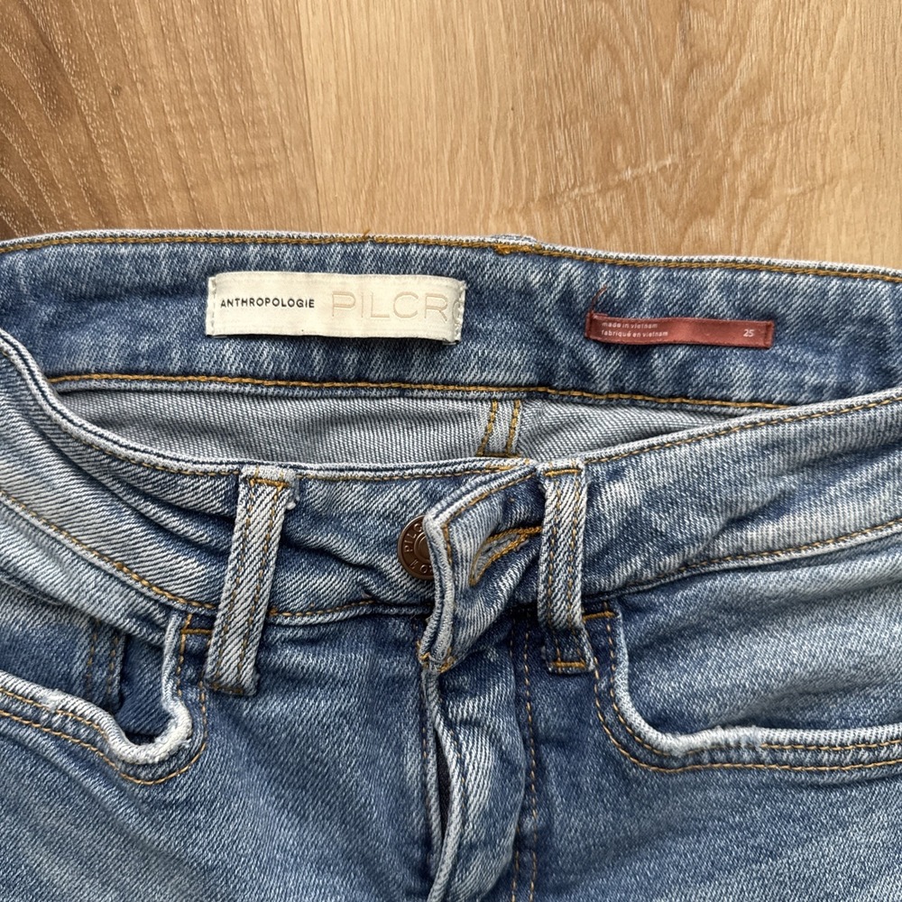 Anthropologie Pilcro Denim Jeans Size 25 Straight Leg Distressed - Picture 4 of 12